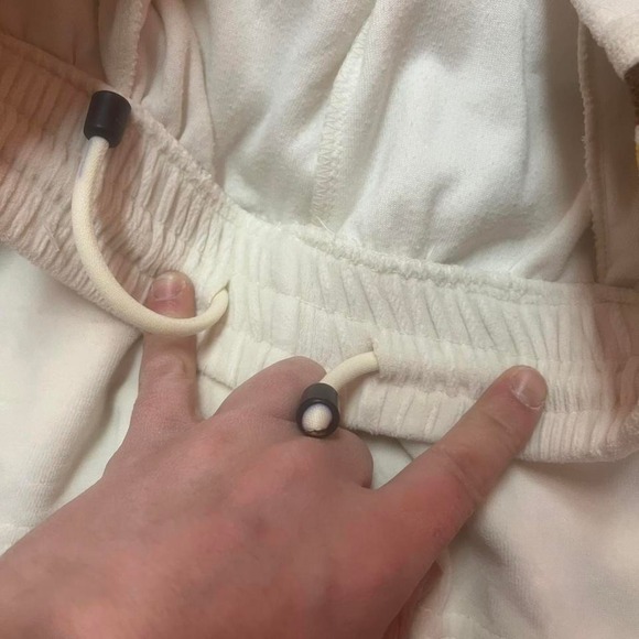 Y2K Phat Farm men's white stripe loose baggy velour sweatpants towel xl - Picture 3 of 8